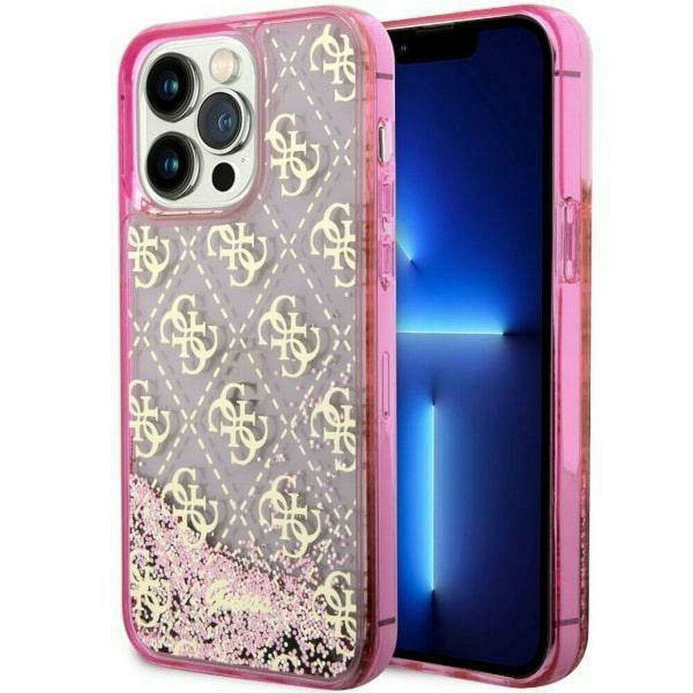 Guess Liquid Glitter Θήκη Backcover για Apple iPhone 14 Pro (Ροζ)