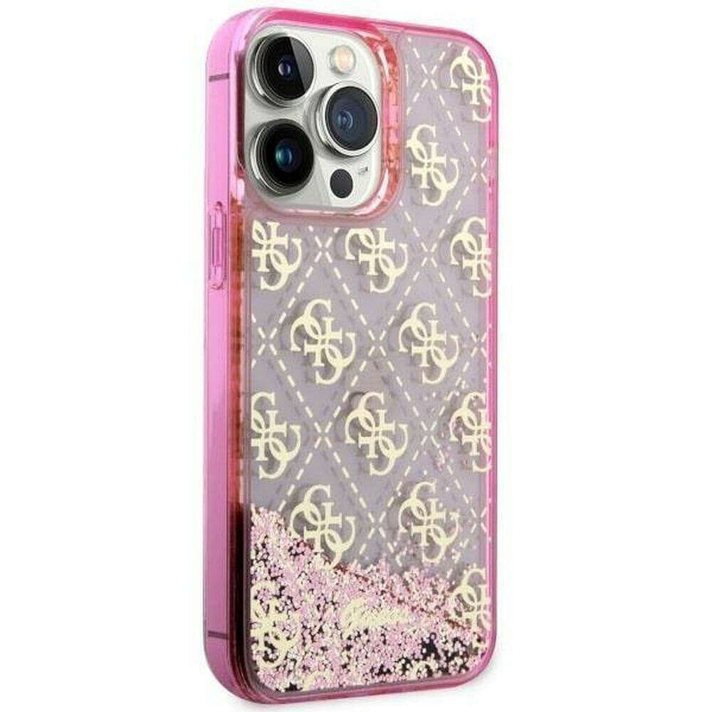 Guess Liquid Glitter Θήκη Backcover για Apple iPhone 14 Pro (Ροζ)