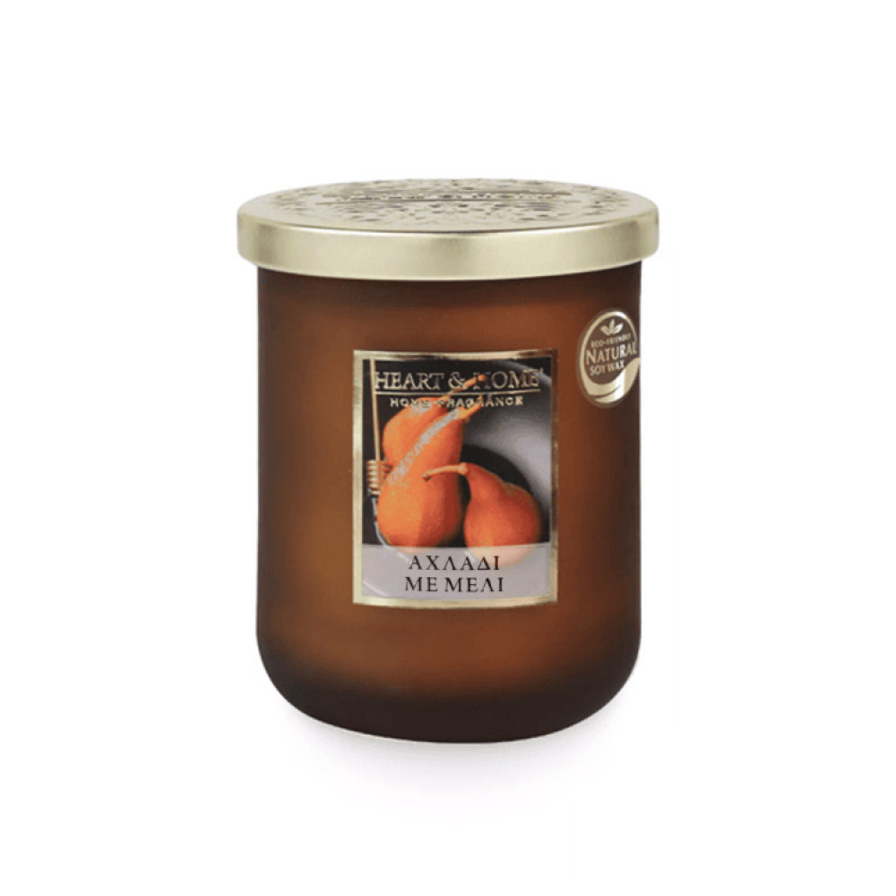 Heart & Home Μεγάλο Αρωματικό Κερί Σόγιας Αχλάδι με Μέλι (75 ωρών)