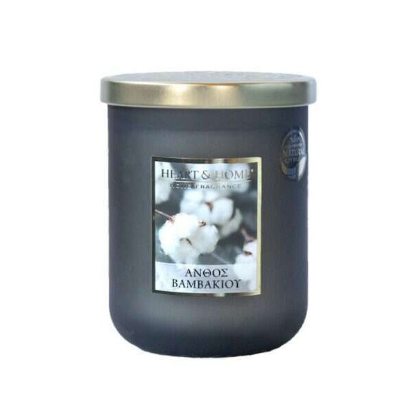 Heart & Home Μεγάλο Αρωματικό Κερί Σόγιας Ανθός Βαμβακιού (75 ωρών)