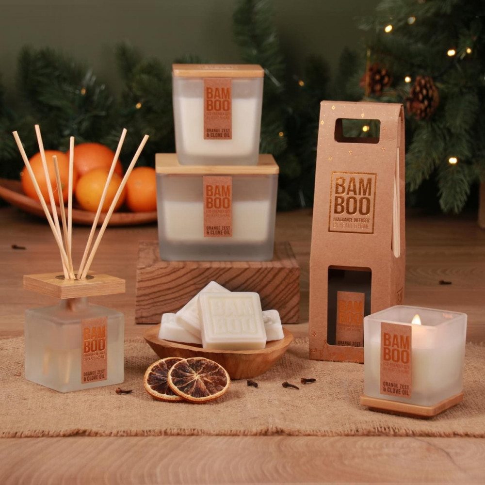 Heart & Home Bamboo Collection Αρωματικό Κερί Ξύσμα Πορτοκαλιού & Γαρύφαλλο (40 ωρών)