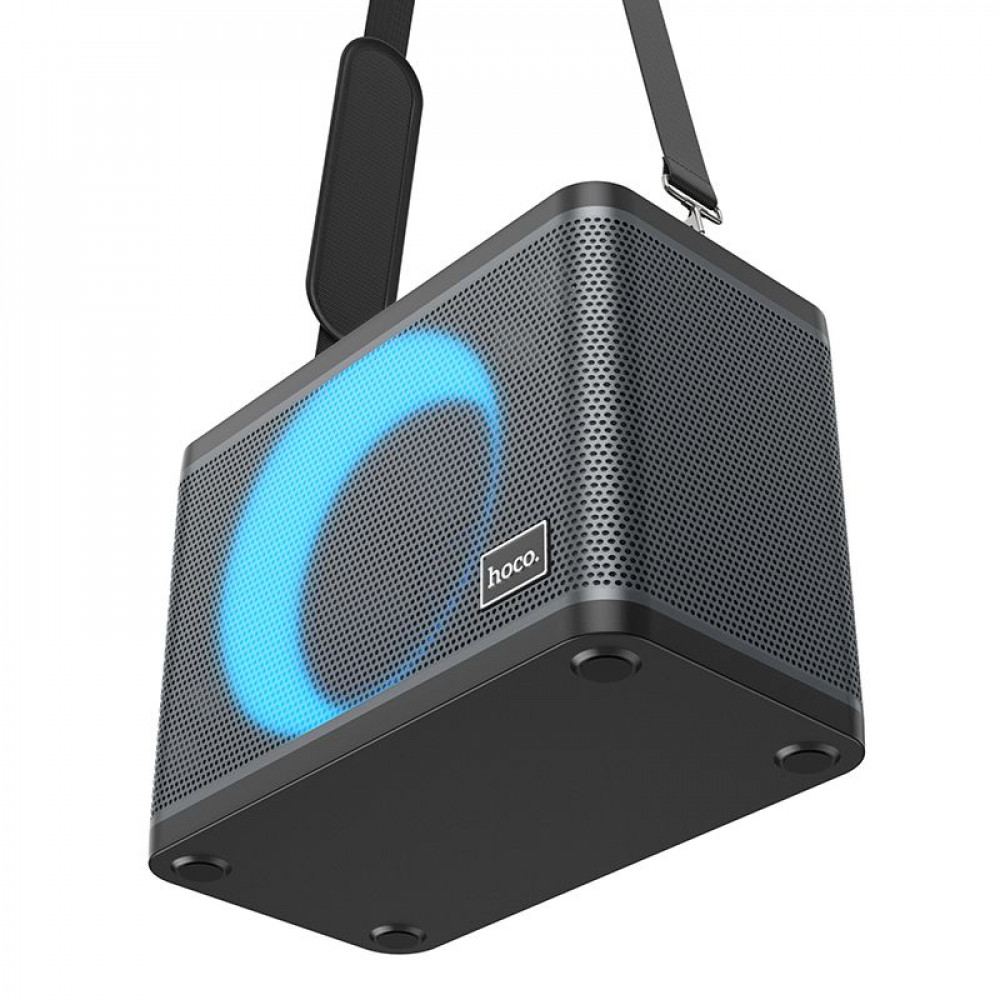 Hoco BS57 Jenny LED Ηχείο Karaoke με 2 Ασύρματα Μικρόφωνα, BT, TF, USB, AUX (Μαύρο)
