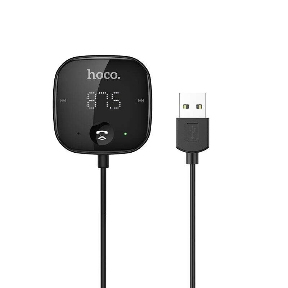 Hoco E65 FM Transmitter Bluetooth, AUX, TF Card (Μαύρο)