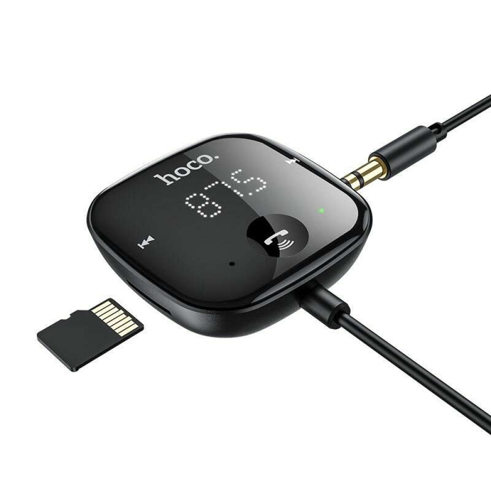 Hoco E65 FM Transmitter Bluetooth, AUX, TF Card (Μαύρο)