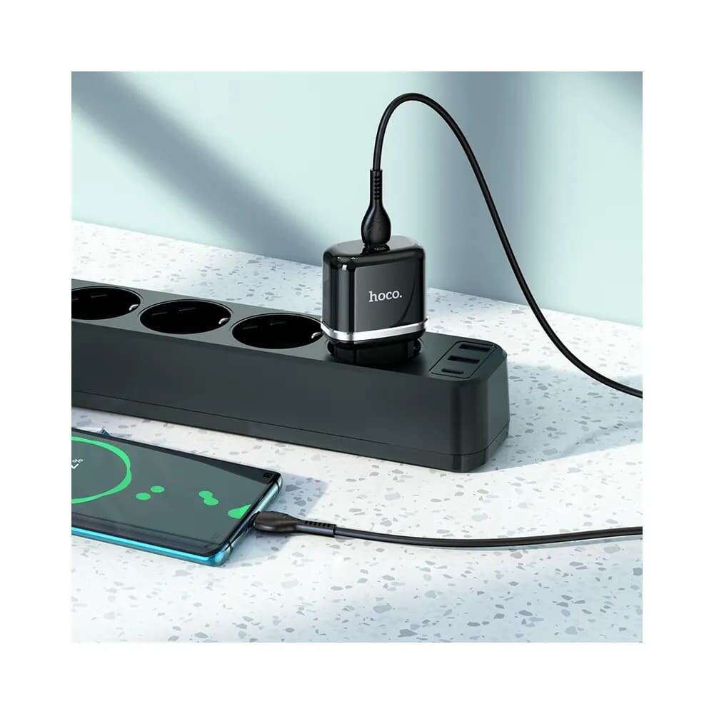 Hoco Φορτιστής Victorious N24 με καλώδιο Type-C σε Lightning PD 20W (Μαύρο)
