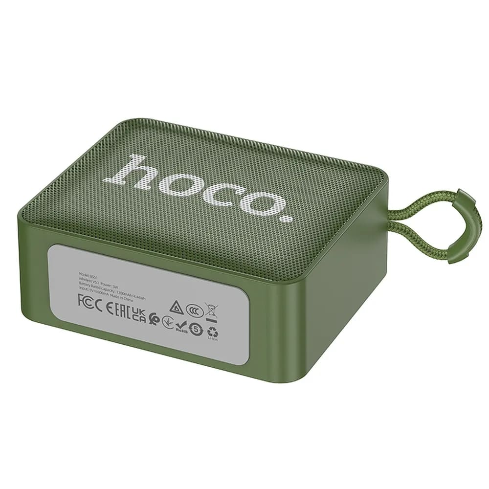 Hoco Gold Brick Sports BS51 Ασύρματο Bluetooth 5.2 Ηχείο (Army Green)