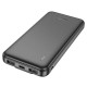 Hoco J118 Power Bank 10000mAh με Ενσωματωμένο Καλώδιο USB-C kαι Lightning QC (Μαύρο)