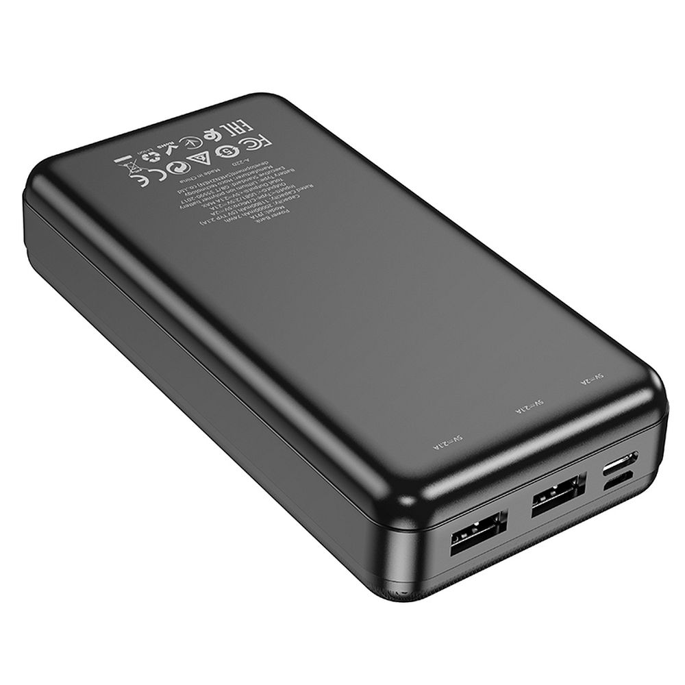 Hoco J91A Power Bank 20000mAh J91A με 2 Θύρες USB-A και Θύρα USB-C (Μαύρο)