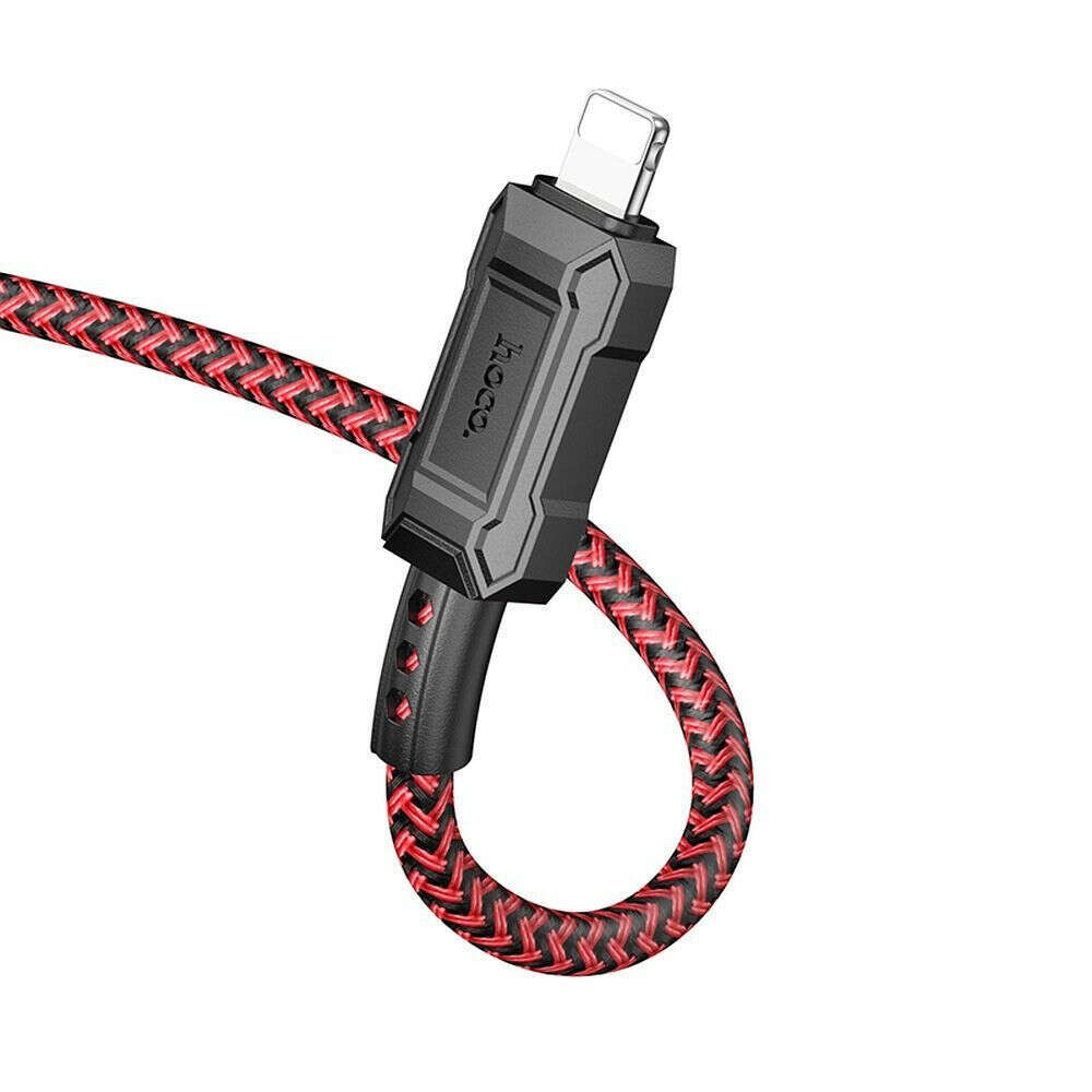 Καλώδιο Φόρτισης Hoco Leader Braided X94 USB σε Lightning 1m (Κόκκινο)