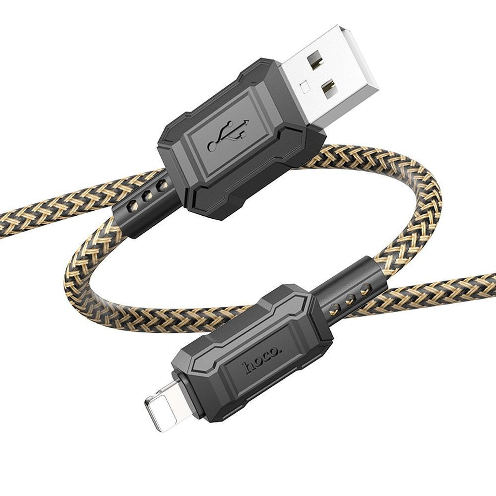 Καλώδιο Φόρτισης Hoco Leader Braided X94 USB σε Lightning 1m (Χρυσό)