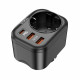Hoco NS3 Φορτιστής με 2 Θύρες USB-A και Θύρα USB-C 20W Power Delivery / Quick Charge 3.0 (Μαύρο)