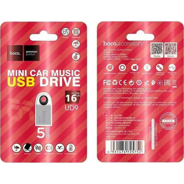 Hoco UD9 pendrive mini Insightful USB2.0 16GB