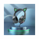 Hoco W107 Cute Cat Luminous Over Ear Gaming Headset με σύνδεση 3.5mm / USB LED (Πράσινο)