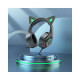 Hoco W107 Cute Cat Luminous Over Ear Gaming Headset με σύνδεση 3.5mm / USB LED (Πράσινο)