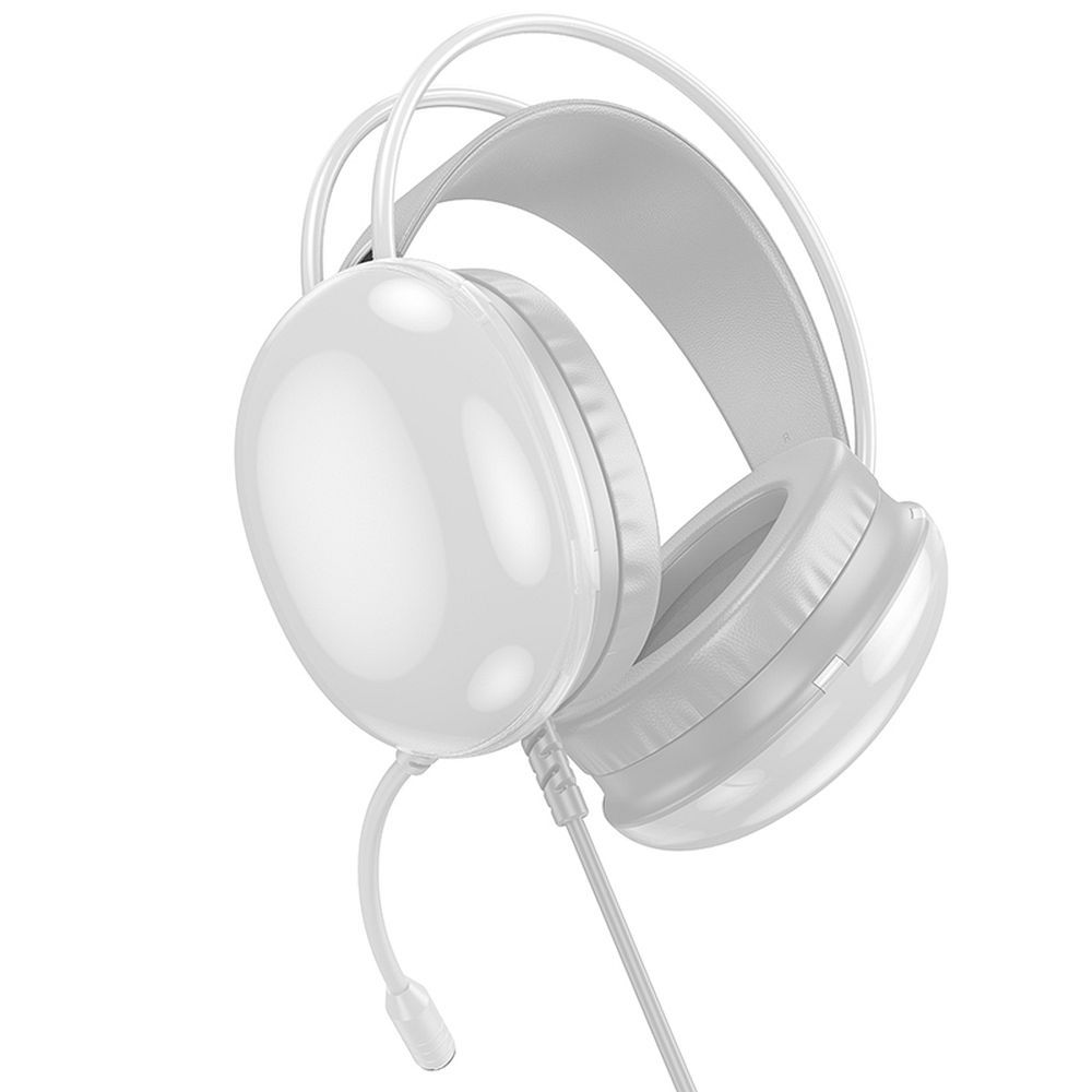 Hoco W109 Over Ear Gaming Headset με σύνδεση 3.5mm / USB LED (Λευκό)