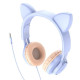 Hoco W36 Ενσύρματα Ακουστικά Cat Ear με Μικρόφωνο (Γαλάζιο)