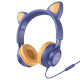 Hoco W36 Ενσύρματα Ακουστικά Cat Ear με Μικρόφωνο (Μπλε)