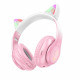 Hoco W42 Cat Ears Bluetooth Ασύρματα/Ενσύρματα Over Ear Ακουστικά, TF, AUX (Cherry Blossom)
