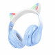 Hoco W42 Cat Ears Bluetooth Ασύρματα/Ενσύρματα Over Ear Ακουστικά, TF, AUX (Crystal Blue)