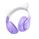 Hoco W42 Cat Ears Bluetooth Ασύρματα/Ενσύρματα Over Ear Ακουστικά, TF, AUX (Purple Grape)