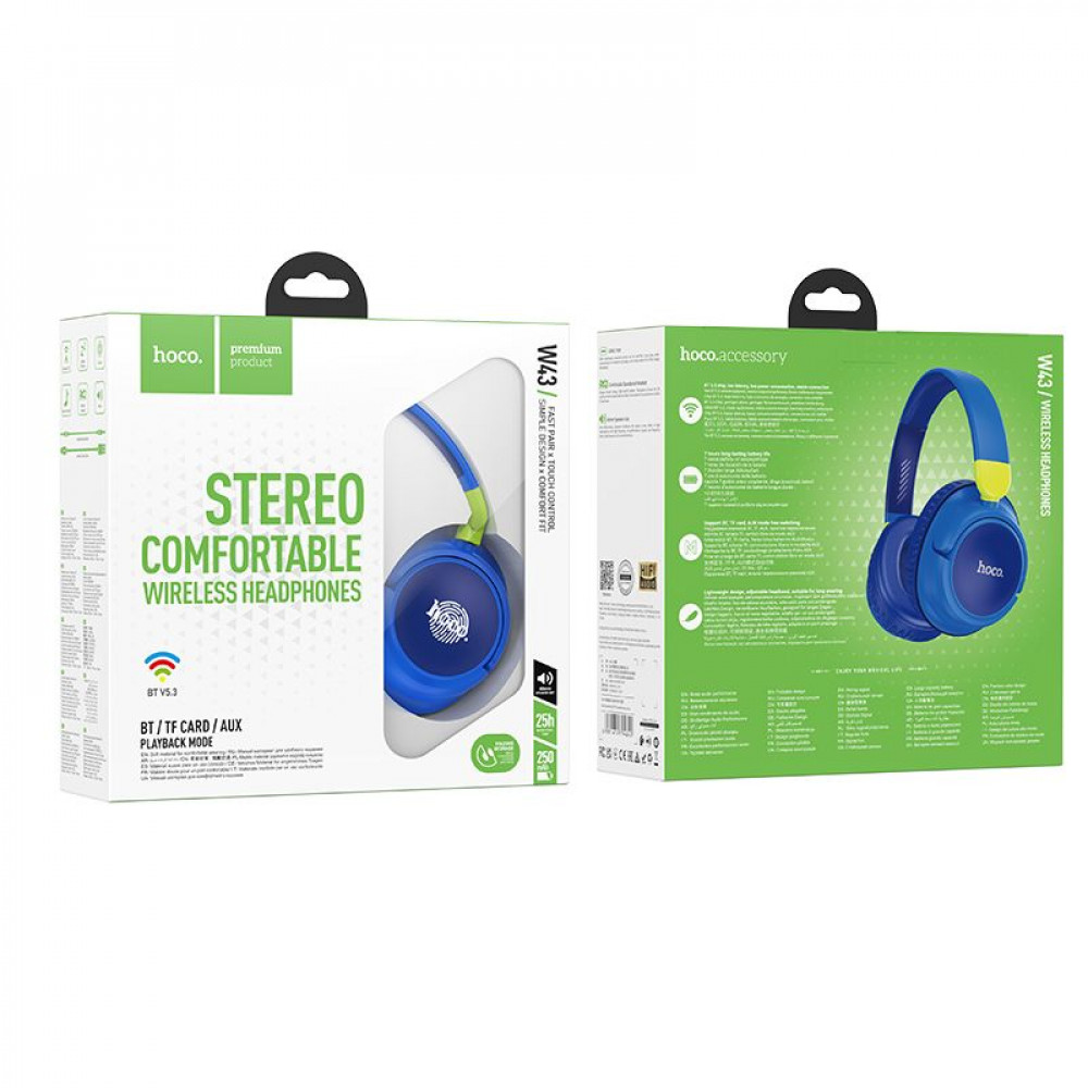 Hoco W43 Adventure Bluetooth Ασύρματα Ακουστικά (Μπλε)