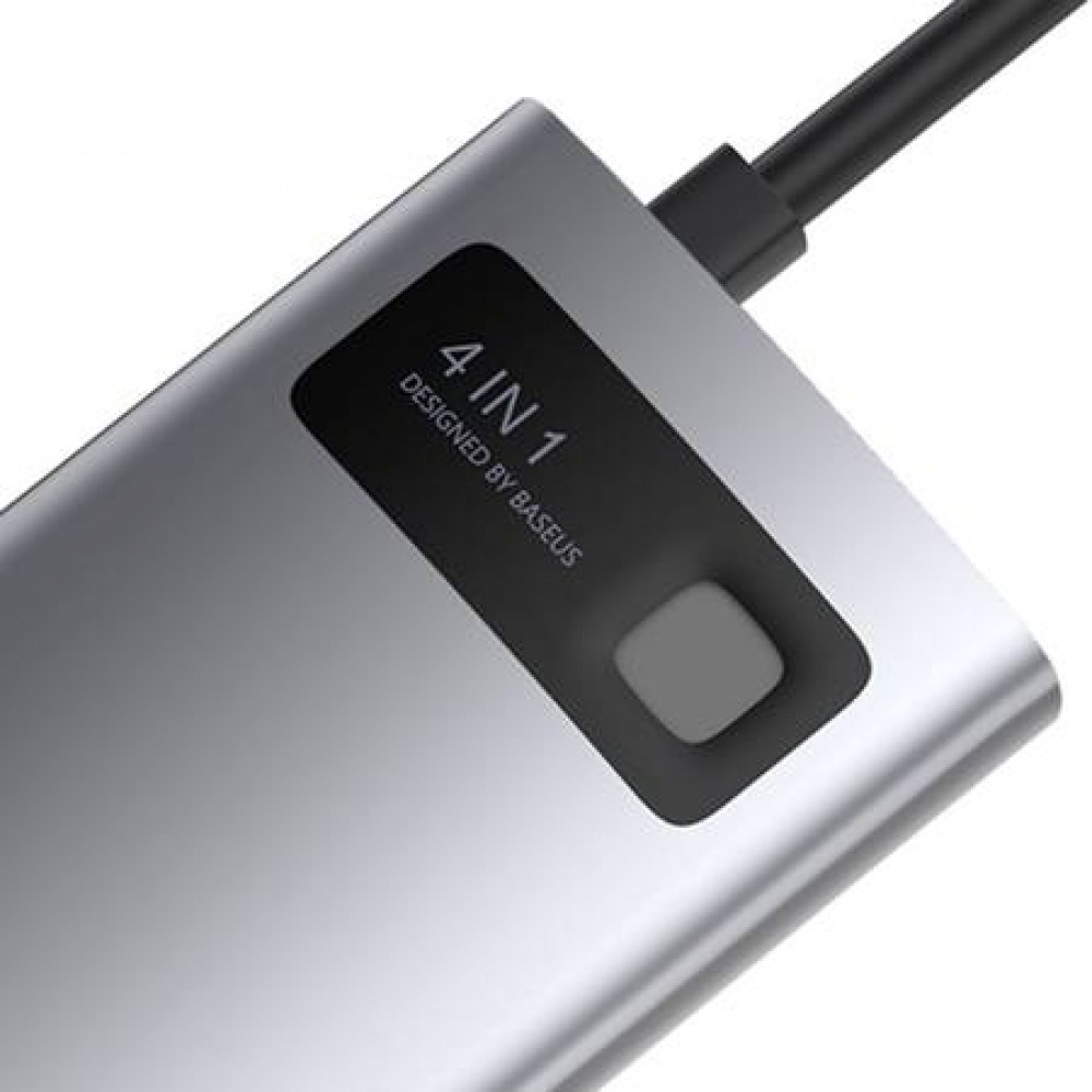 Baseus Metal Gleam Series Hub 4in1 USB-C σε USB 3.0 + USB 2.0 + HDMI + USB-C PD (Γκρι)