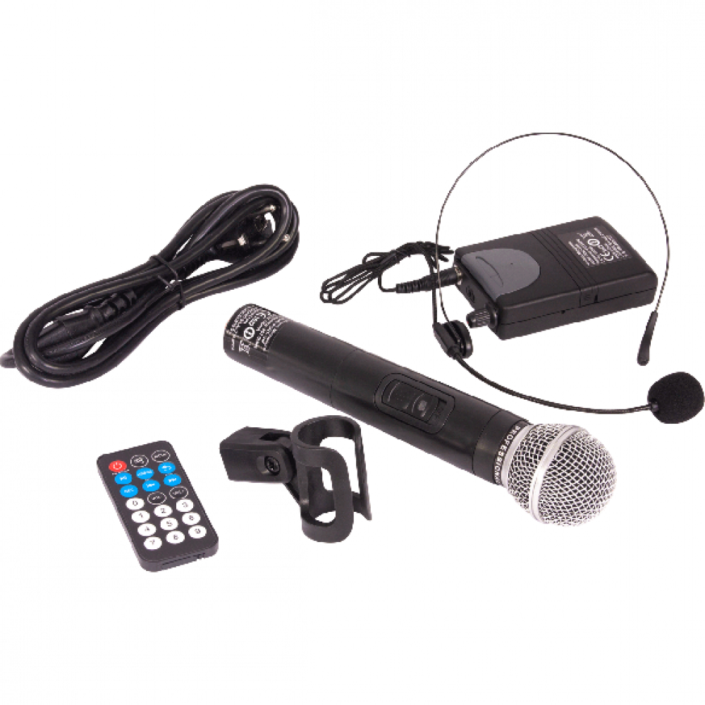 ibiza Sound PORT15VHF-BT - Φορητό σύστημα Ήχου 15" με USB-MP3, BT, REC, και 2 μικρόφωνα VHF