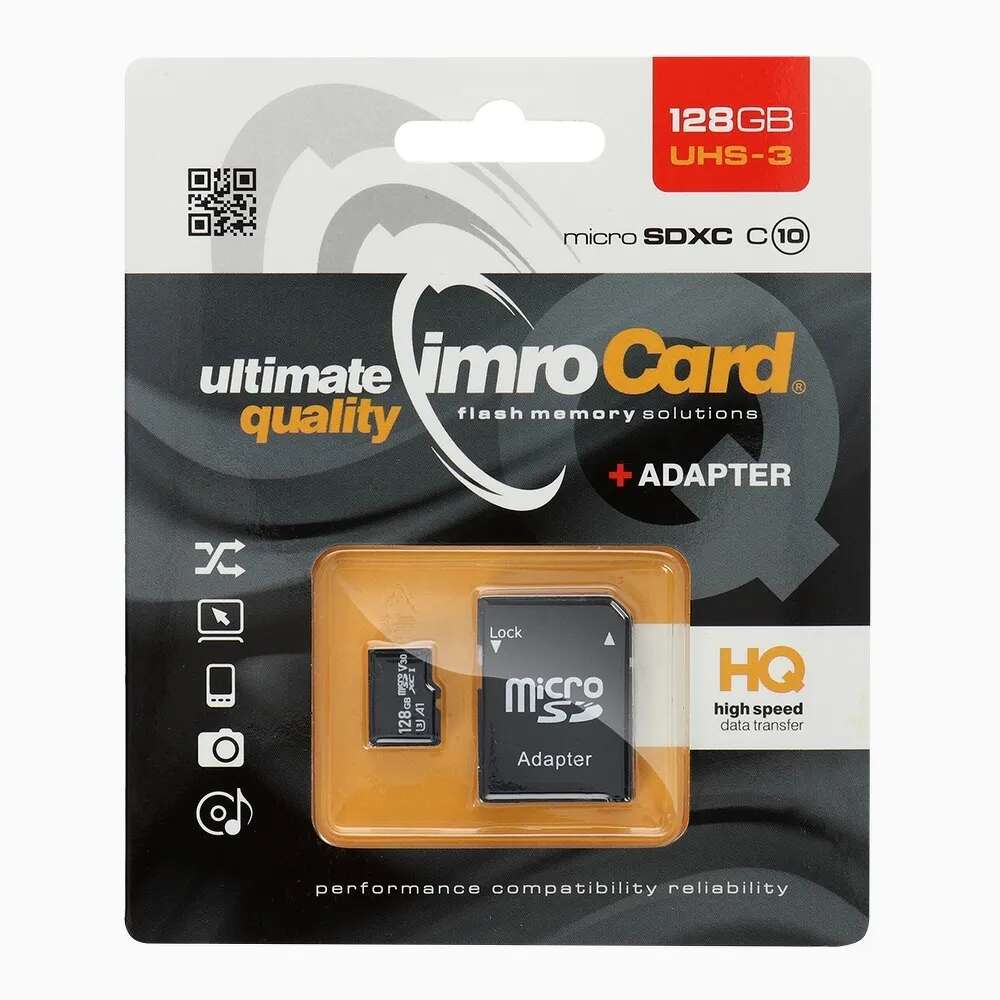 IMRO microSDXC Memory Card UHS-3 100MB/s Class 10 U3 με αντάπτορα 128GB