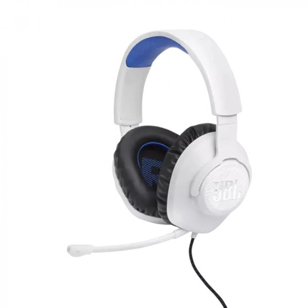 JBL Quantum 100P Over Ear Gaming Headset με σύνδεση 3.5mm (Λευκό/Μπλε)