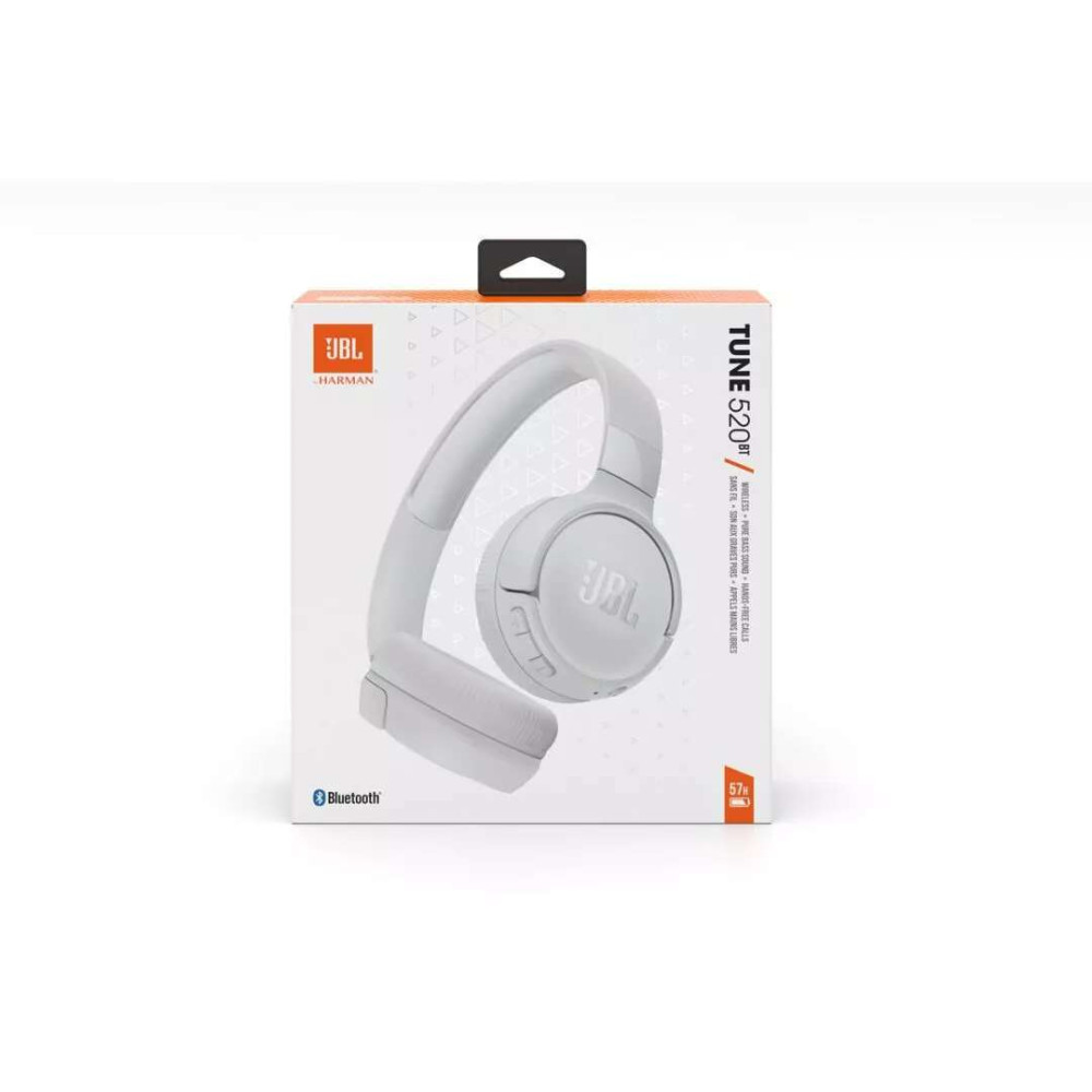 JBL Tune 520ΒΤ, On-Ear Bluetooth Ακουστικά, Multipoint, APP (Λευκό)