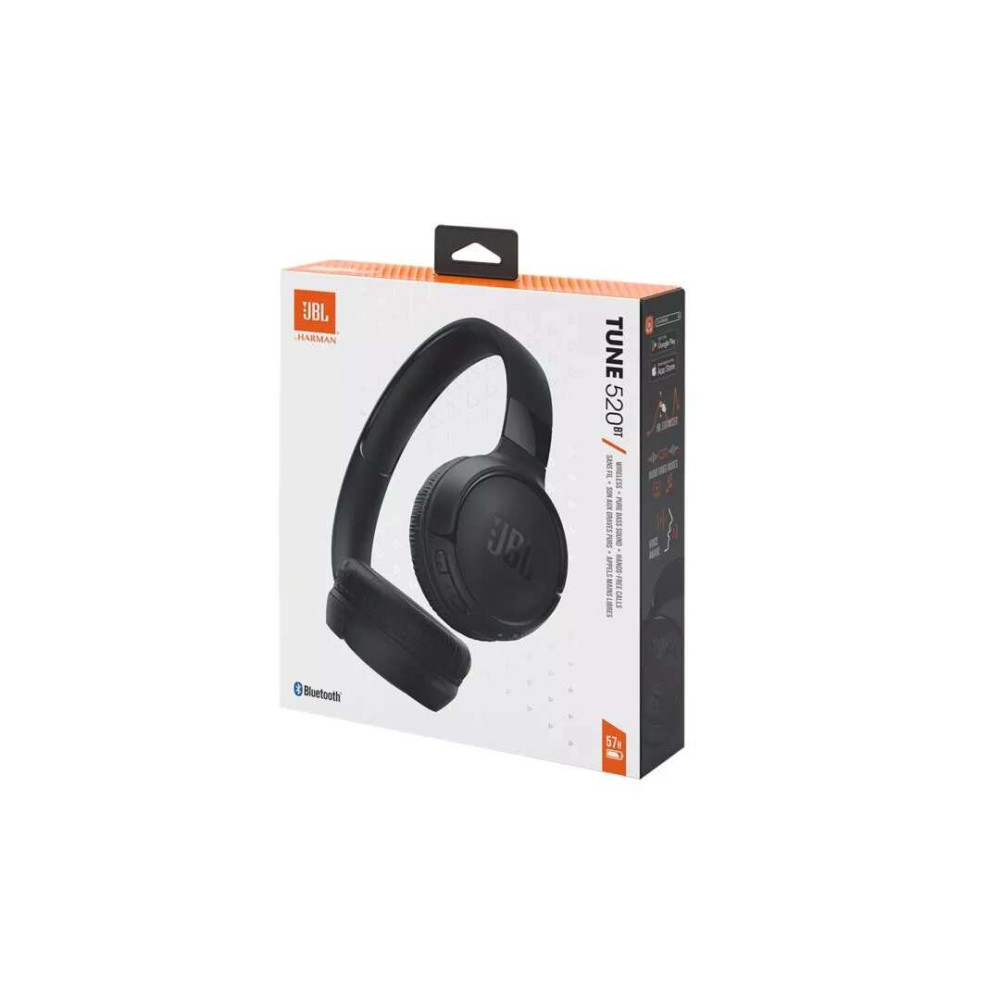 JBL Tune 520ΒΤ, On-Ear Bluetooth Ακουστικά, Multipoint, APP (Μαύρο)