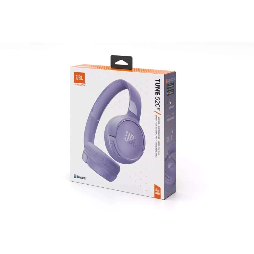 JBL Tune 520ΒΤ, On-Ear Bluetooth Ακουστικά, Multipoint, APP (Μωβ)