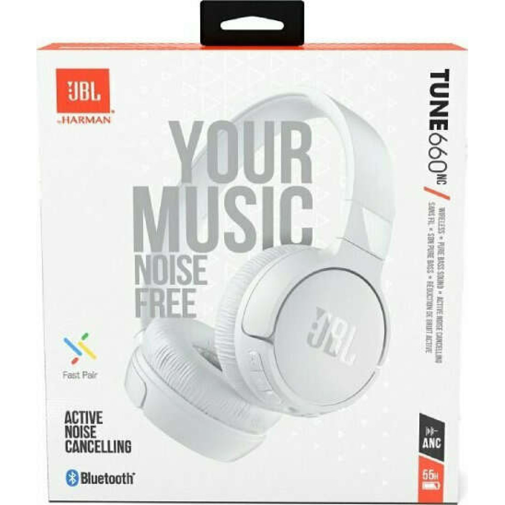 JBL Tune 660NC Bluetooth On Ear Ακουστικά Active Noise Cancelling  (Λευκό)