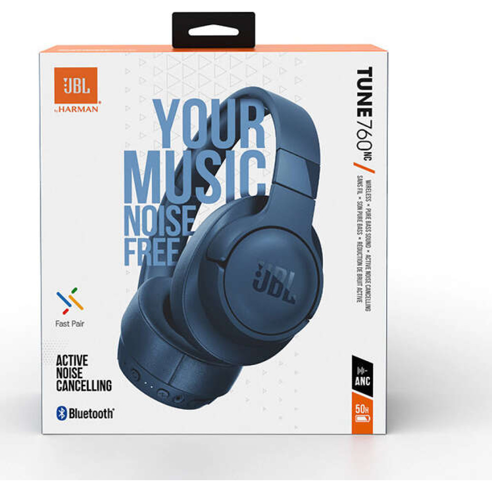 JBL Tune 760BTNC Bluetooth Over Ear Ακουστικά (Μπλε)