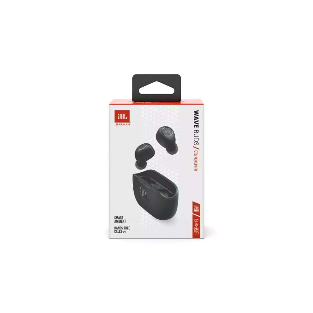 JBL Wave Buds True Wireless In-Ear Headphones, IP54, Touch Control (Μαύρο)