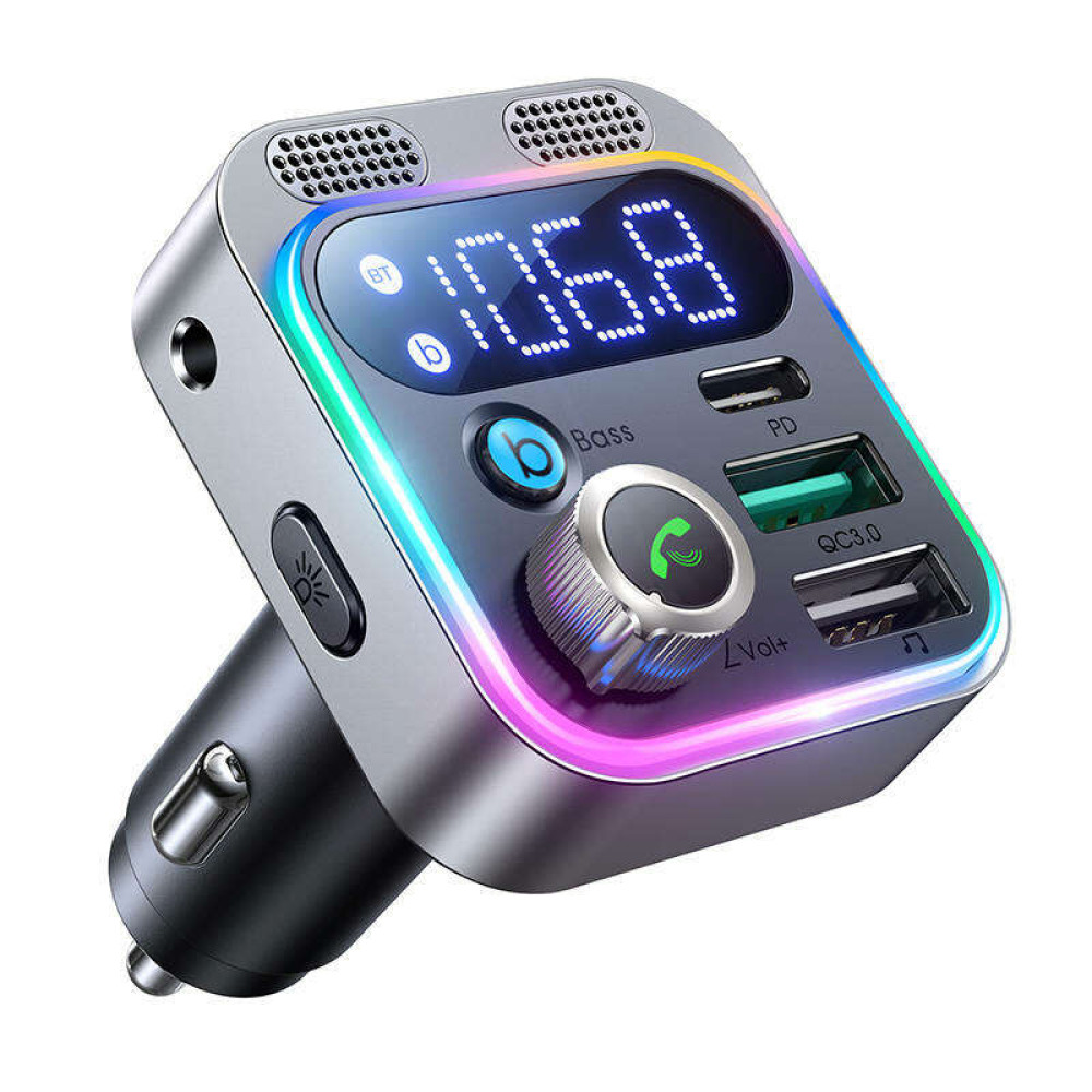 Joyroom JR-CL16 FM transmitter USB + USB-C, 48W (Μαύρο)