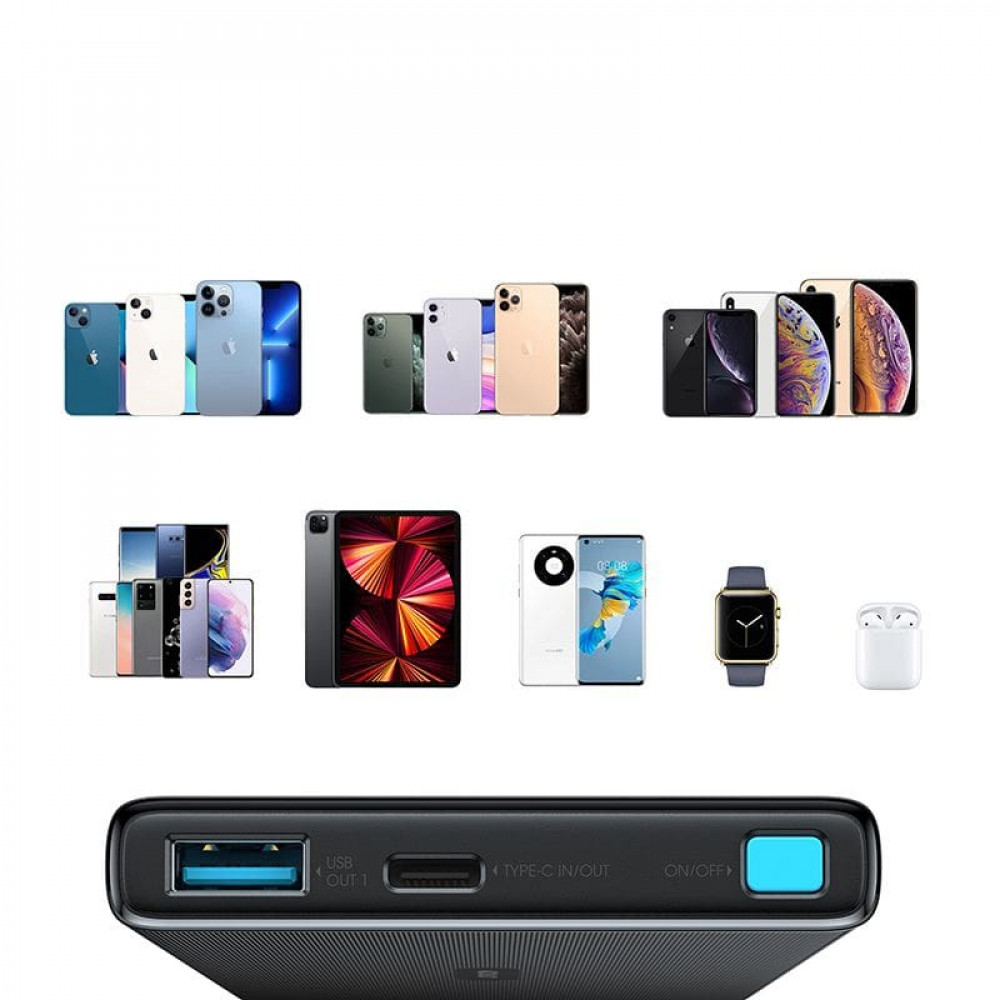 Joyroom JR-W010 Power Bank Magsafe με Ασύρματη Φόρτιση, USB και Type-C 10000mAh 20W (Μαύρο)