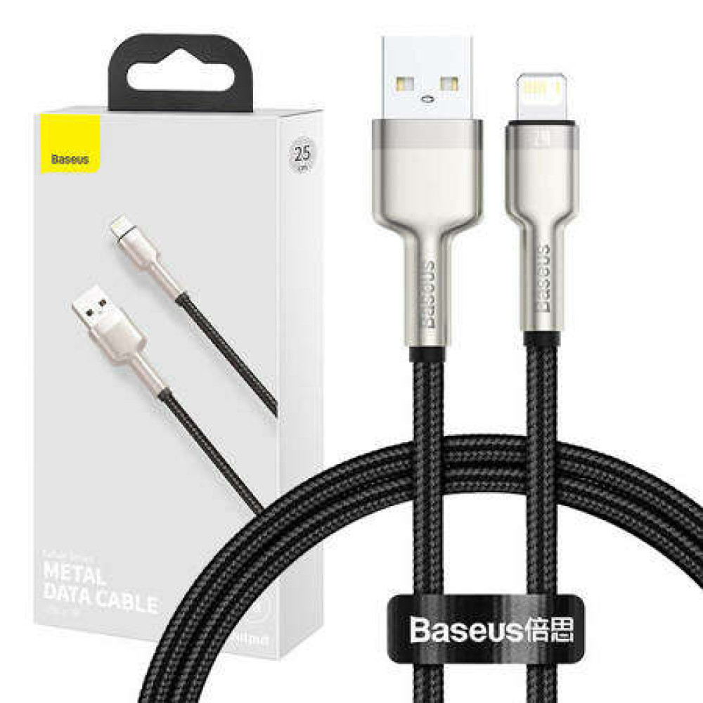 Καλώδιο Baseus USB σε Lightning  Cafule, 2.4A, 0.25m (Μαύρο)