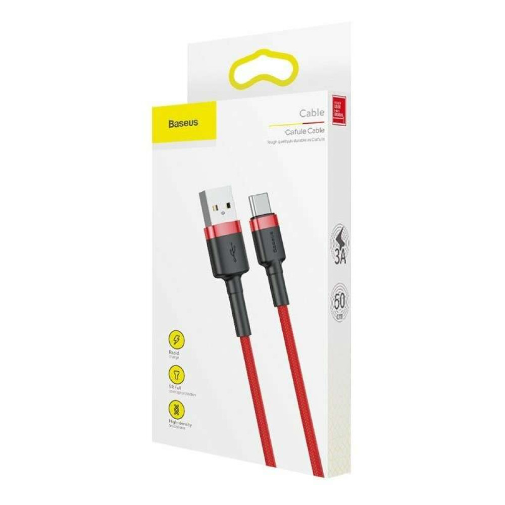 Καλώδιο Φόρτισης Baseus CATKLF-A09 Cafule USB σε Type-C 3A 0.5m (Κόκκινο)