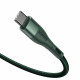 Καλώδιο Φόρτισης Baseus CATXC-Q06 Zinc Braided / Magnetic Type-C σε Type-C Fast Charging 100W 1.5m (Πράσινο)