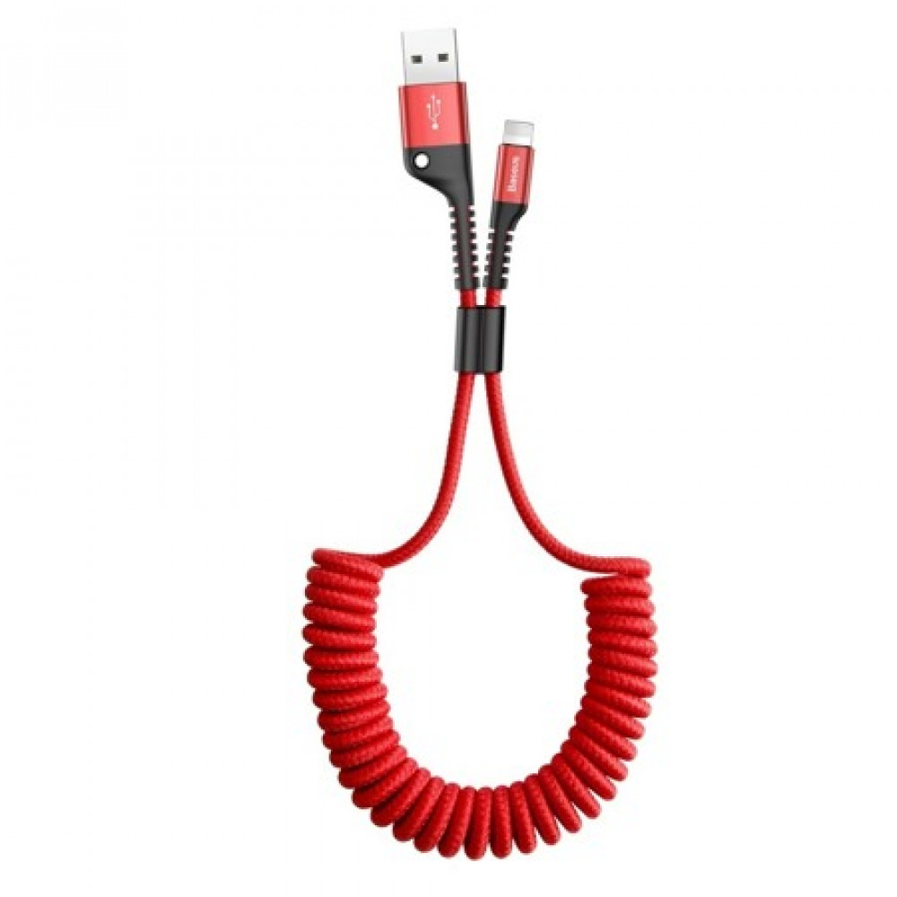 Καλώδιο Φόρτισης Baseus Fish Eye Spring Data Cable USB σε Lightning 2A 1m (Κόκκινο)