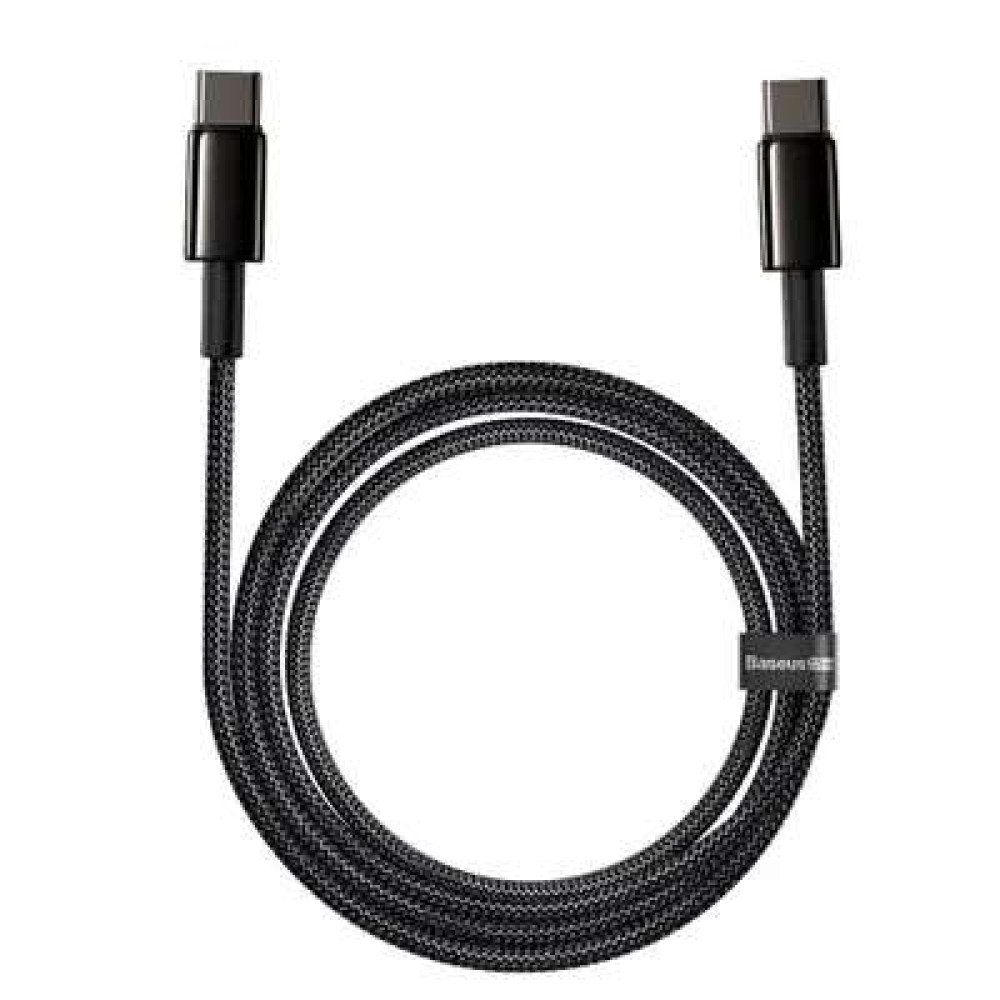 Καλώδιο Φόρτισης Baseus Tungsten Gold USB-C σε USB-C CATWJ-A01 QC 2.0 100W 2m (Μαύρο)