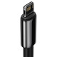 Καλώδιο Φόρτισης Baseus Tungsten Gold Cable USB σε Lightning 2.4A 1m (Μαύρο)