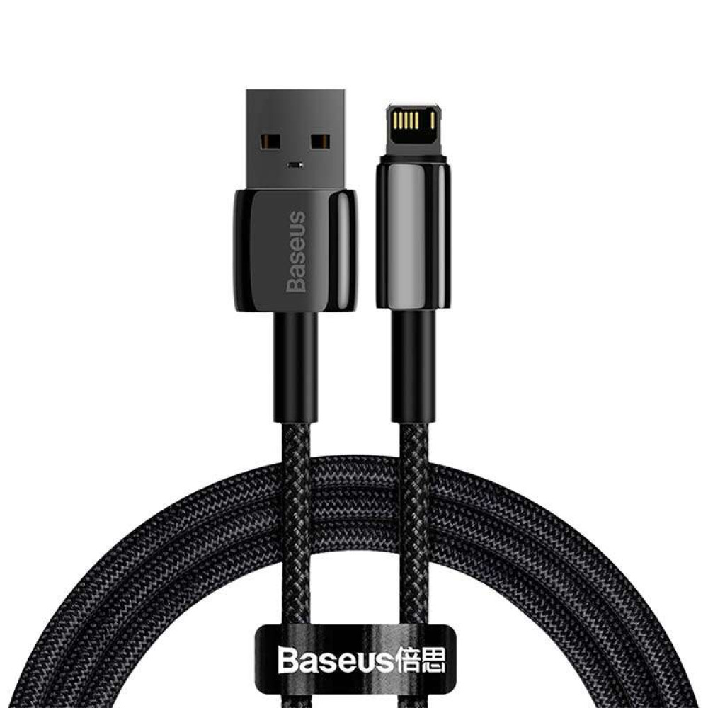 Καλώδιο Φόρτισης Baseus Tungsten Gold Cable USB σε Lightning 2.4A 2m (Μαύρο)