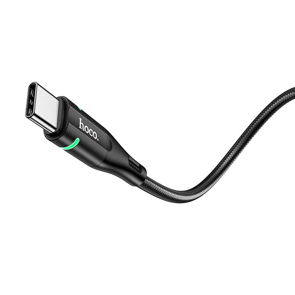 Καλώδιο Φόρτισης Hoco Magnetic Shadow U93 με Led USB σε Type-C 3A 1.2m (Μαύρο)