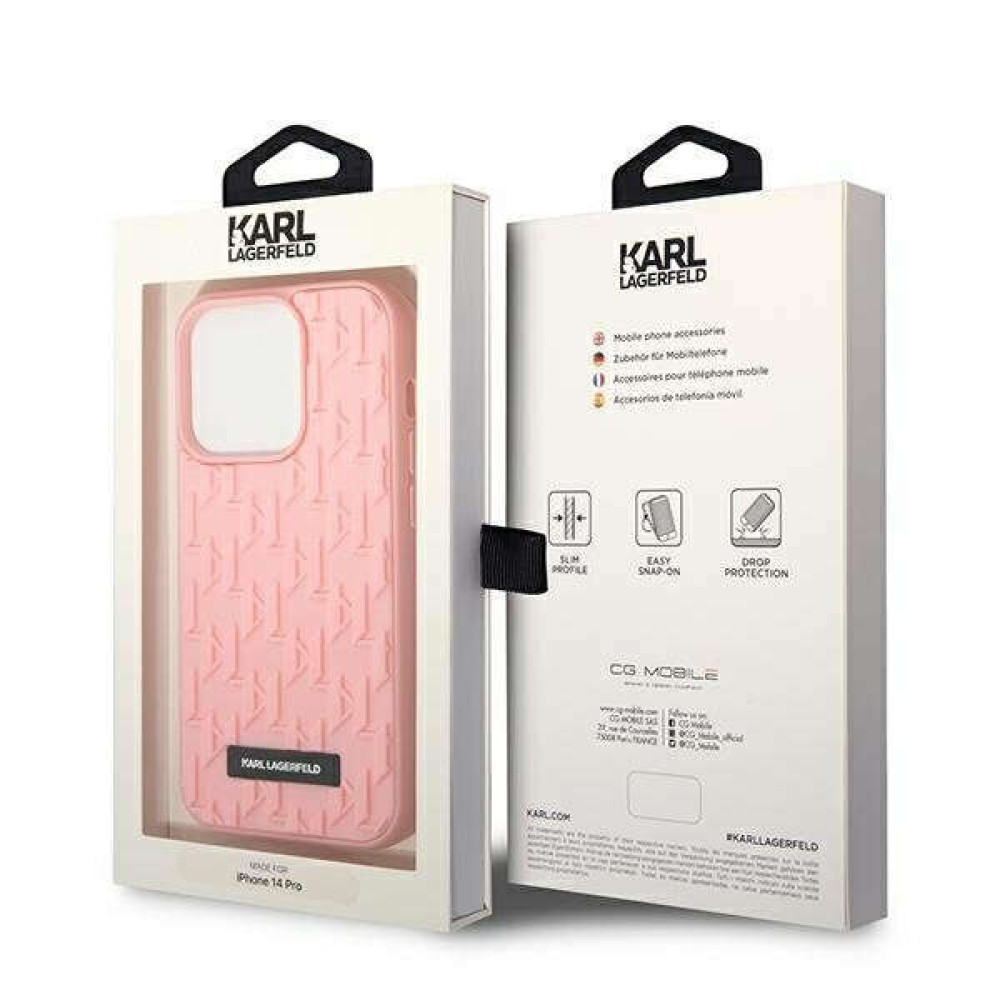 Karl Lagerfeld 3D Monogram Θήκη Backcover για Apple iPhone 14 Pro Max (Ροζ)