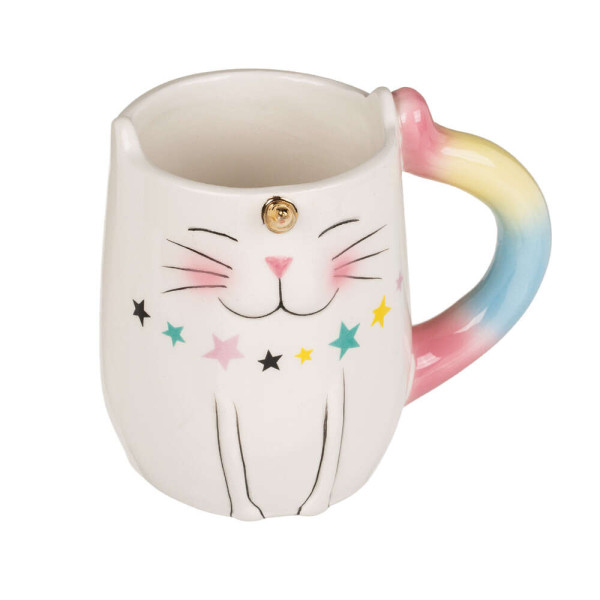 Κεραμική Κούπα Γάτα Μονόκερος (Λευκή)