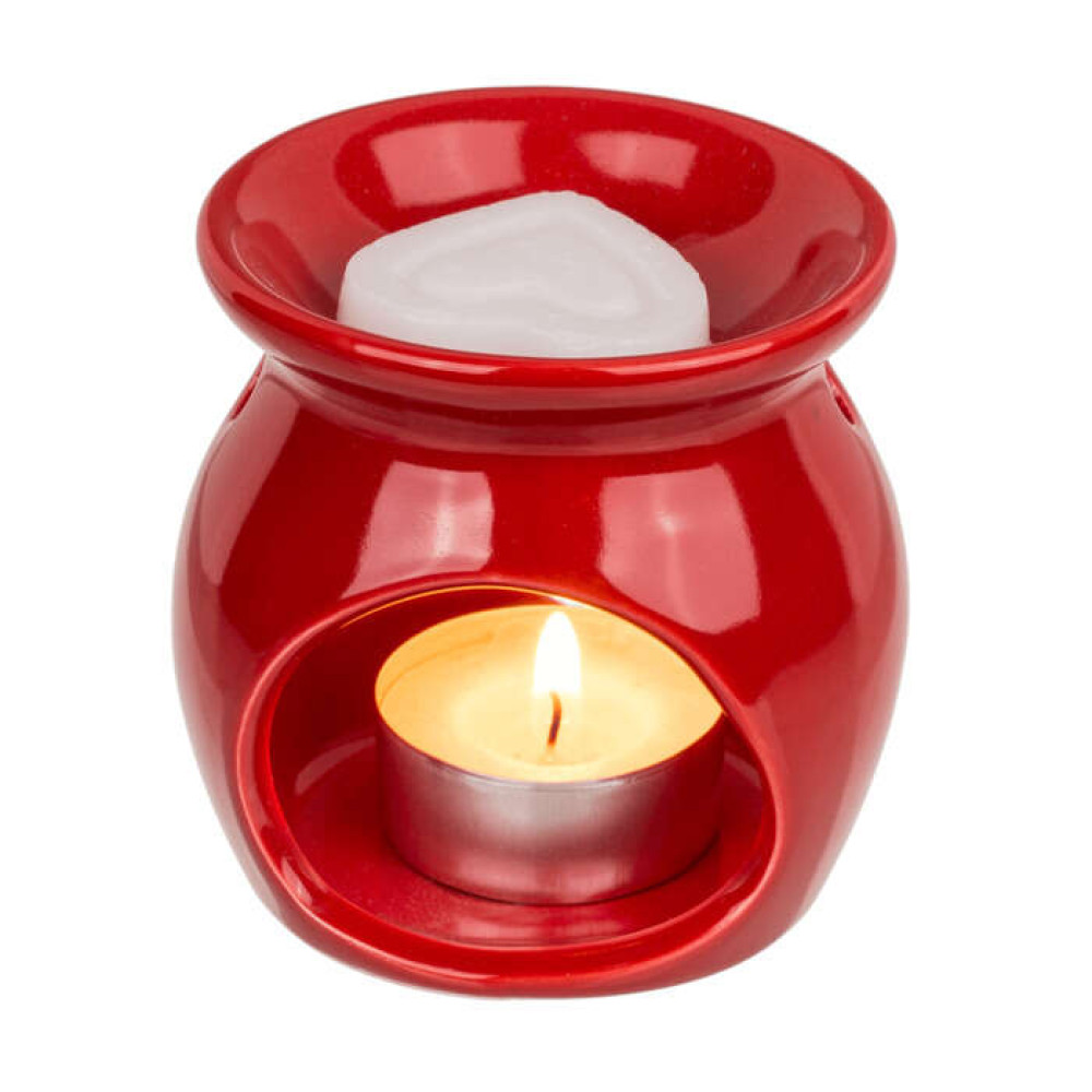 Κεραμικός Καυστήρας με Σχέδιο Καρδιά Oil burner με Wax Melt (Κόκκινο)