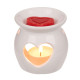 Κεραμικός Καυστήρας με Σχέδιο Καρδιά Oil burner με Wax Melt (Λευκό)