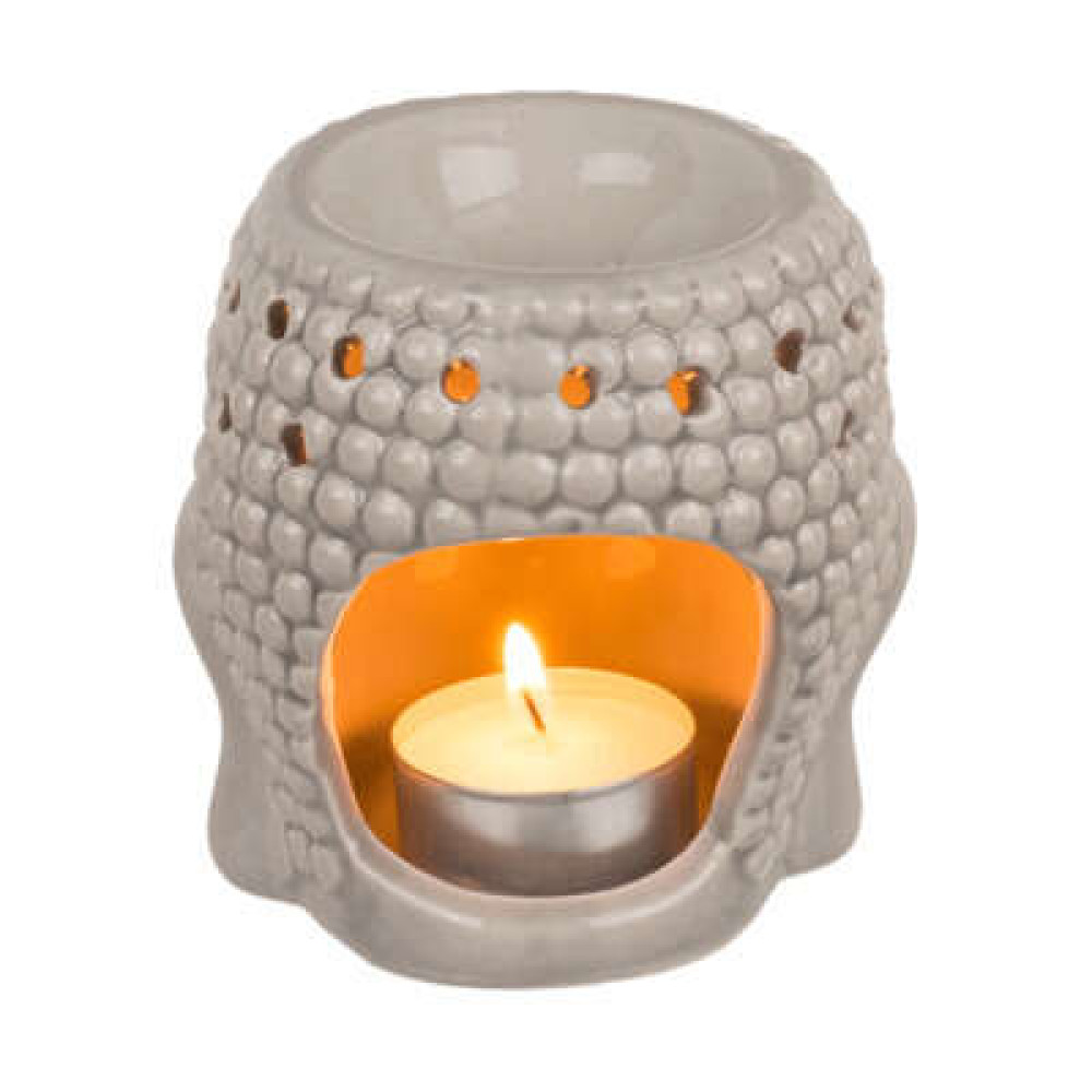 Κεραμικός Καυστήρας Αιθέριων Ελαίων Oil Burner Βούδας (Γκρι)